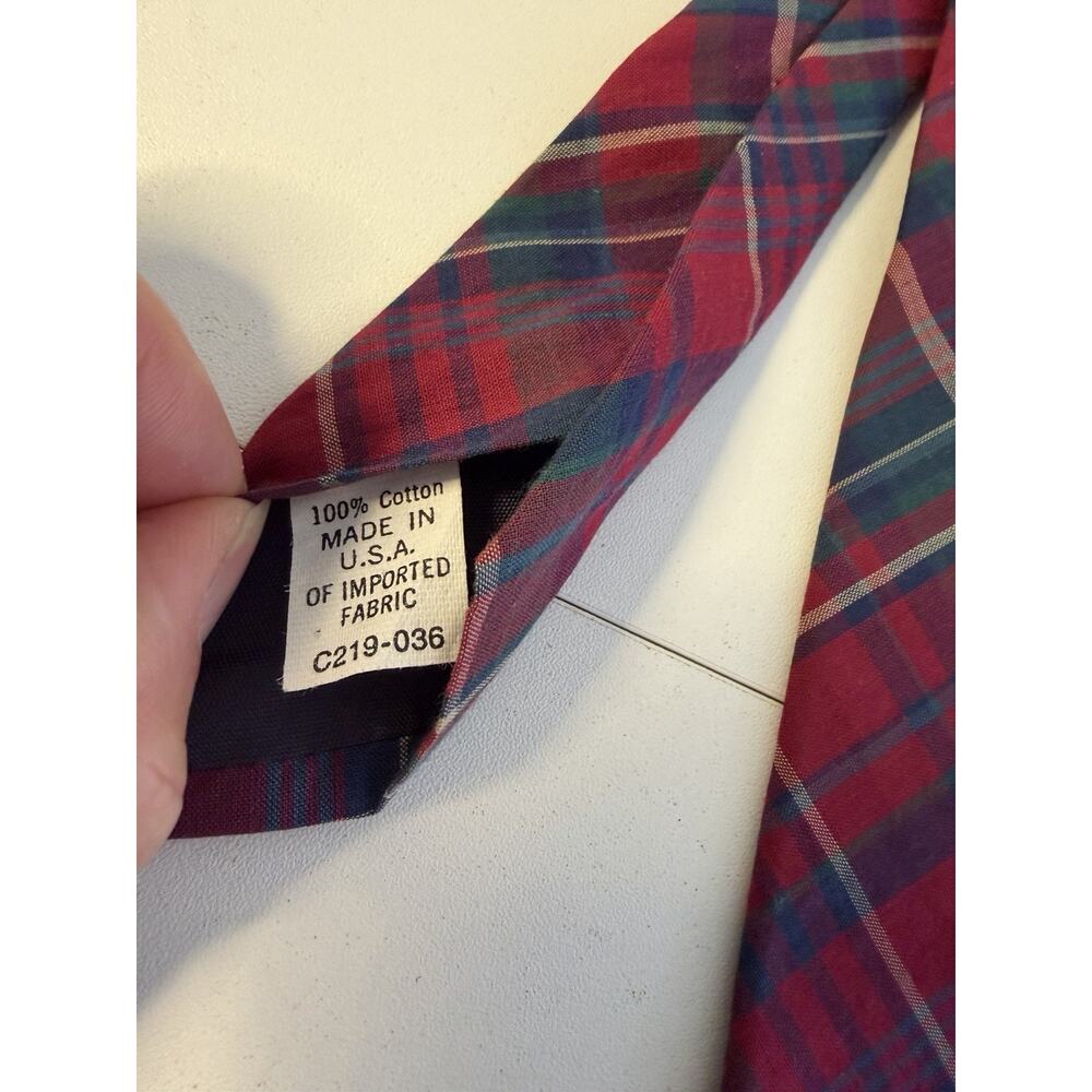 VTG Pendleton Classic Necktie Red Blue Plaid Tartan Men’s Vintage USA Neck Tie - Picture 5 of 6
